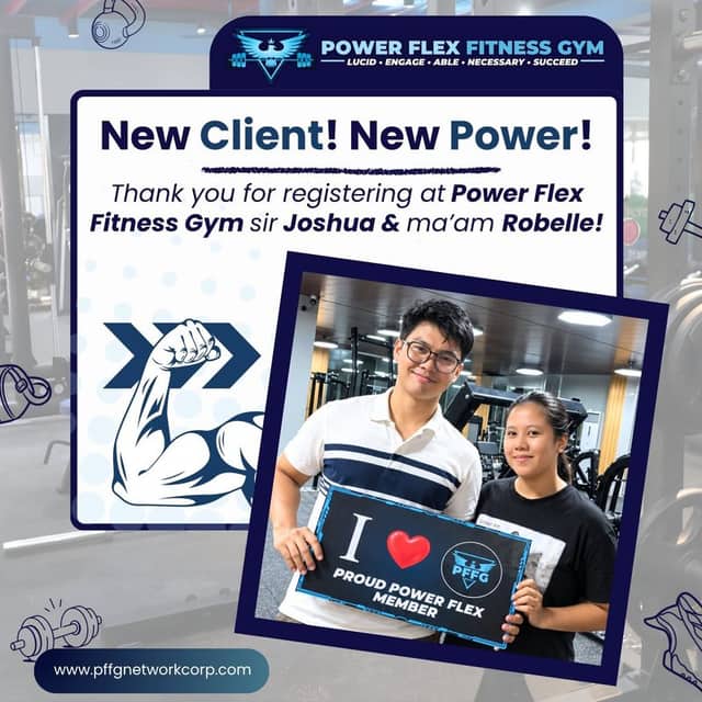 “New Client! New Power!” welcome post for new Power Flex members