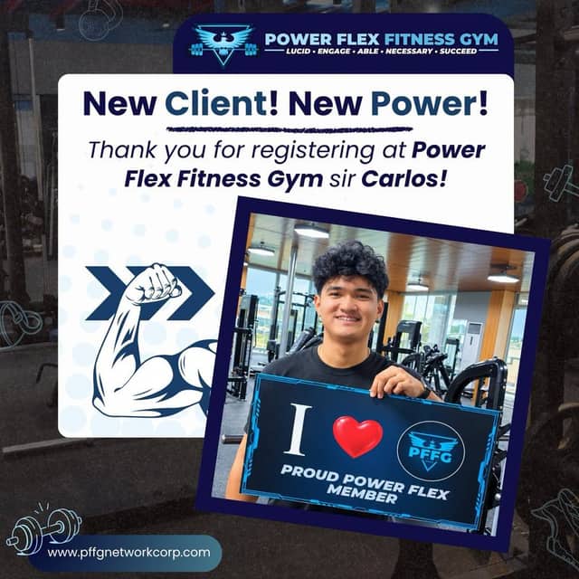 “New Client! New Power!” welcome post for new Power Flex members