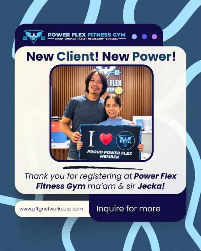 “New Client! New Power!” welcome post for new Power Flex members