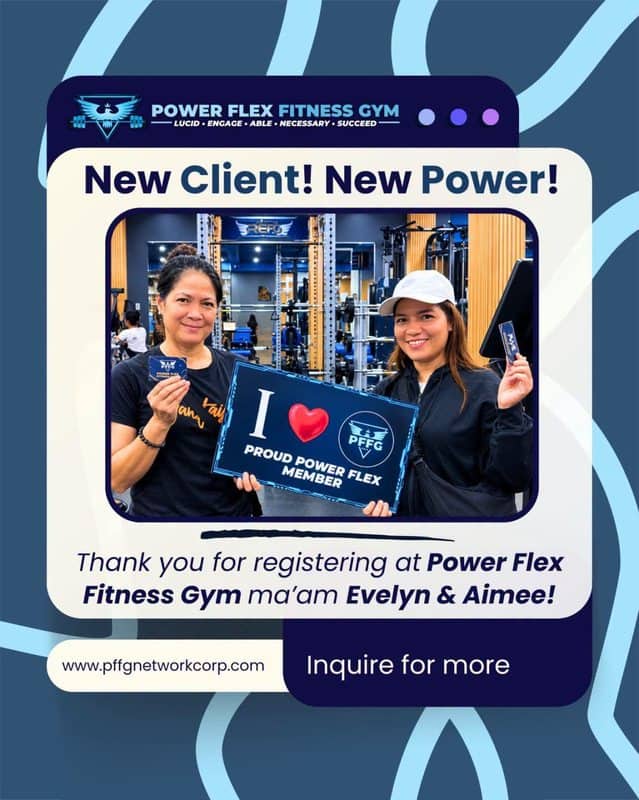 “New Client! New Power!” welcome post for new Power Flex members