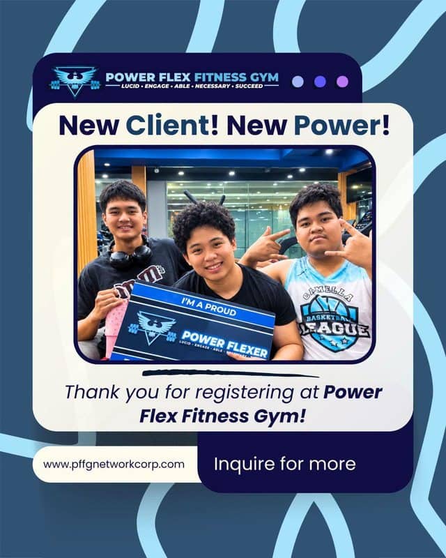 “New Client! New Power!” welcome post for new Power Flex members