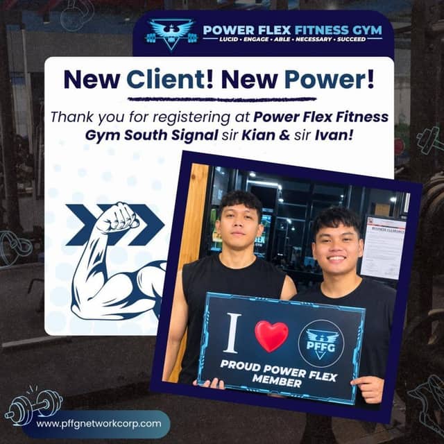 “New Client! New Power!” welcome post for a new member of Power Flex South Signal