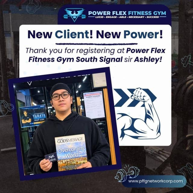 “New Client! New Power!” welcome post for a new member of Power Flex South Signal